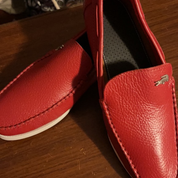 100 % leather f man size 8 color red.